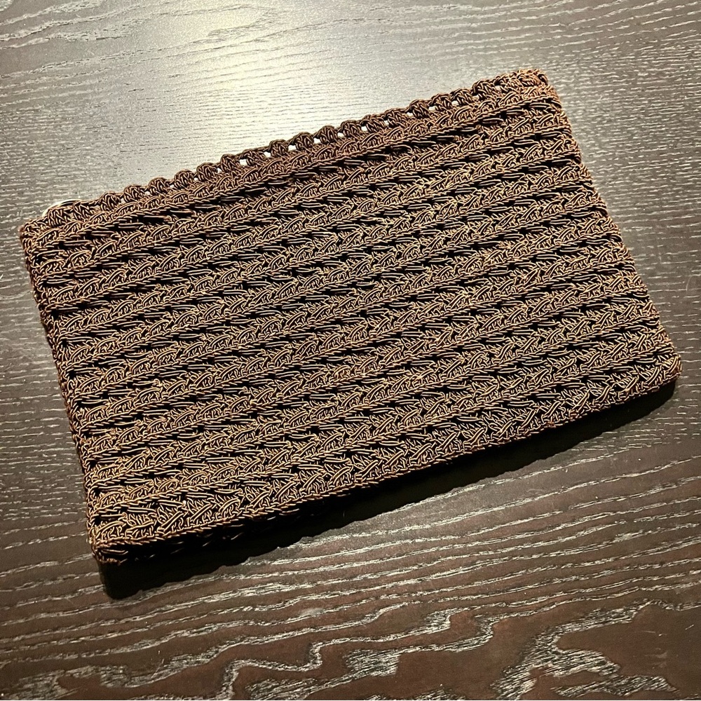 Vintage Brown Cord Clutch